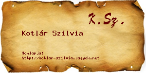 Kotlár Szilvia névjegykártya